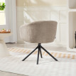 Valoac fauteuil pivotant rembourré cocon marron clair