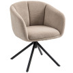 Valoac fauteuil pivotant rembourré cocon marron clair