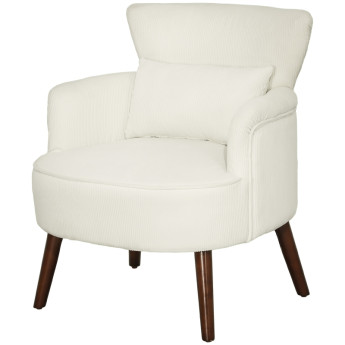Fauteuil Ylraon Accoudoir Moderne Rembourré Coussin Lombaire Crème
