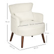 Fauteuil Ylraon Accoudoir Moderne Rembourré Coussin Lombaire Crème