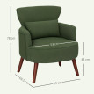 Fauteuil Dorine fauteuil d'accent rembourré cosy vert