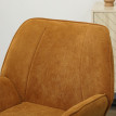 Calea Fauteuil de salon velours rembourré pieds métal marron