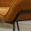 Calea Fauteuil de salon velours rembourré pieds métal marron