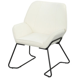 Fauteuil Erlriel velours rembourré métal crème