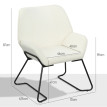 Fauteuil Erlriel velours rembourré métal crème