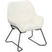 Fauteuil Erlriel velours rembourré métal crème
