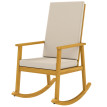 Fauteuil Verenson à bascule en acacia avec coussins beige