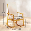 Fauteuil Verenson à bascule en acacia avec coussins beige