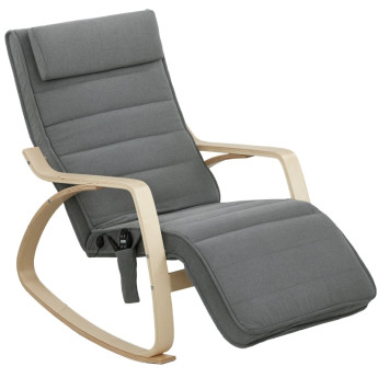 Fauteuil à bascule massage chauffage lombaire gris