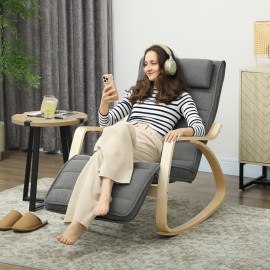 Fauteuil à bascule massage chauffage lombaire gris