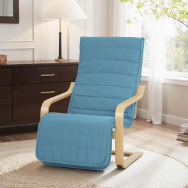 Fauteuil de salon Naloin fauteuil relax repose pieds réglable bleu