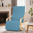 Fauteuil de salon Naloin fauteuil relax repose pieds réglable bleu