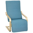 Fauteuil de salon Naloin fauteuil relax repose pieds réglable bleu