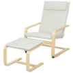 Fauteuil Elora de lecture avec repose pieds dossier haut crème