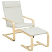 Fauteuil Elora de lecture avec repose pieds dossier haut crème