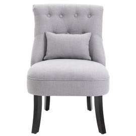Fauteuil relax Eloys vintage tissu aspect lin gris