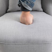 Fauteuil relax Eloys vintage tissu aspect lin gris