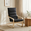 Fauteuil Valara fauteuil salon moderne velours noir