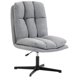 Fauteuil de salon Salvik pivotant effet lin gris clair