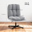 Fauteuil de salon Salvik pivotant effet lin gris clair