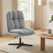 Fauteuil de salon Salvik pivotant effet lin gris clair