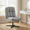Fauteuil de salon Salvik pivotant effet lin gris clair