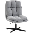Fauteuil de salon Salvik pivotant effet lin gris clair