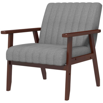 Fauteuil Belay moderne rembourré tissu bois gris