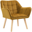 Fauteuil Loro scandinave velours jaune