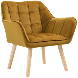Fauteuil Loro scandinave velours jaune