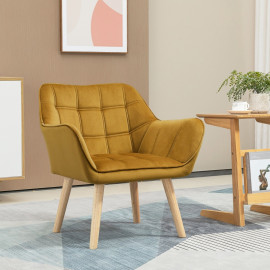 Fauteuil Loro scandinave velours jaune