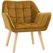 Fauteuil Loro scandinave velours jaune