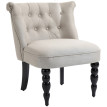 Fauteuil Verena vintage rembourré lin beige noir
