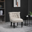 Fauteuil Verena vintage rembourré lin beige noir