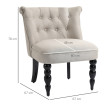 Fauteuil Verena vintage rembourré lin beige noir