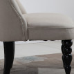 Fauteuil Verena vintage rembourré lin beige noir
