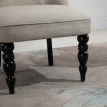 Fauteuil Verena vintage rembourré lin beige noir