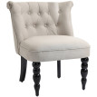 Fauteuil Verena vintage rembourré lin beige noir