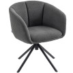 Fauteuil Velinel pivotant rembourré confortable gris foncé