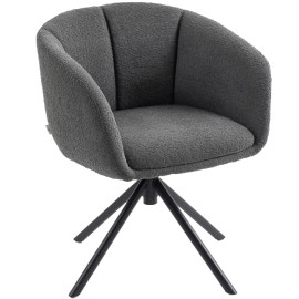 Fauteuil Velinel pivotant rembourré confortable gris foncé