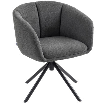 Fauteuil Velinel pivotant rembourré confortable gris foncé