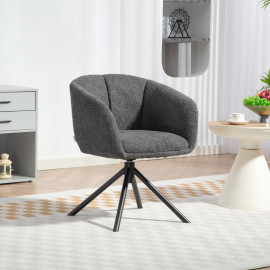 Fauteuil Velinel pivotant rembourré confortable gris foncé