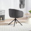 Fauteuil Velinel pivotant rembourré confortable gris foncé