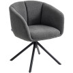 Fauteuil Velinel pivotant rembourré confortable gris foncé