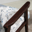 Chaise de Salon Valiel Fauteuil Rembourré Accoudoirs Bois Tissu Respirant Fantaisie florale
