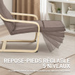 Aubon fauteuil relaxation repose pied bois massif marron