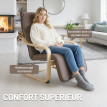 Aubon fauteuil relaxation repose pied bois massif marron