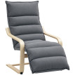 Fauteuil Salon Nalanova Velours Repose Pieds Réglable Gris Foncé