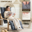 Fauteuil Salon Nalanova Velours Repose Pieds Réglable Gris Foncé