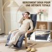 Fauteuil Salon Nalanova Velours Repose Pieds Réglable Gris Foncé